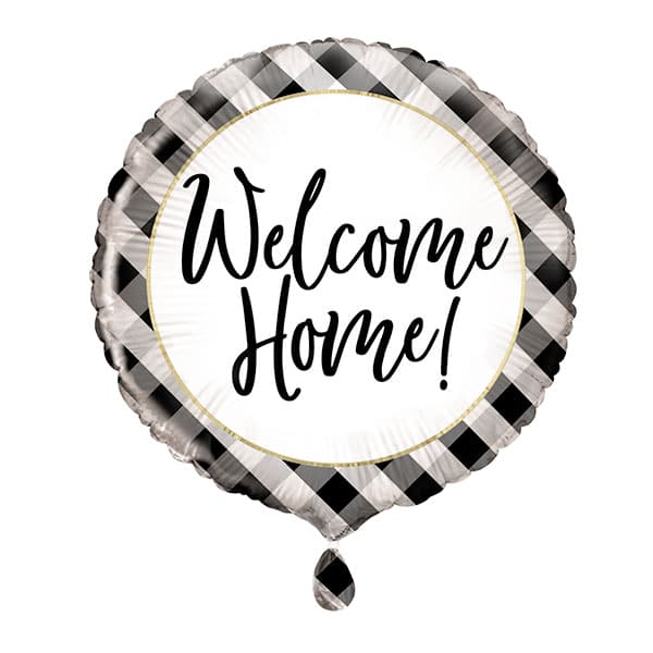 18" Welcome Home Gingham Foil Balloons