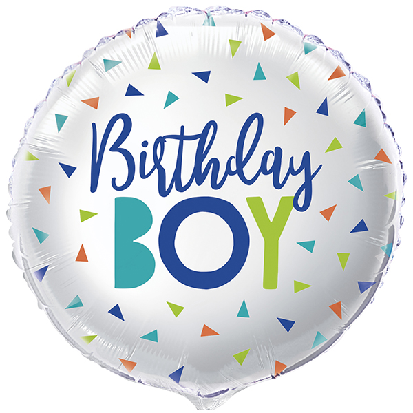 18" Birthday Boy Confetti Foil Balloons