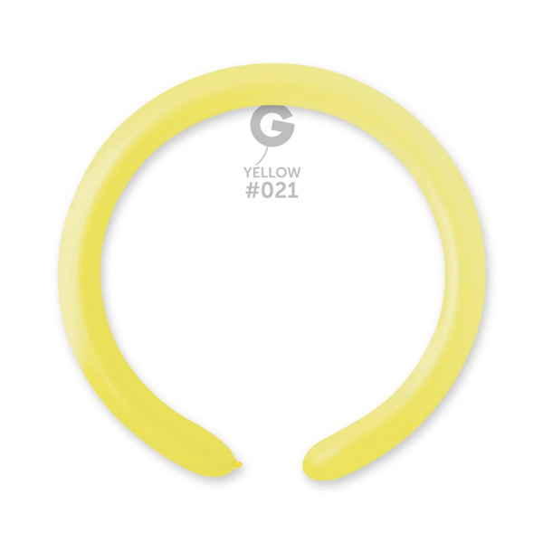 2" Neon Yellow Modelling #021 Latex Balloons 100pk