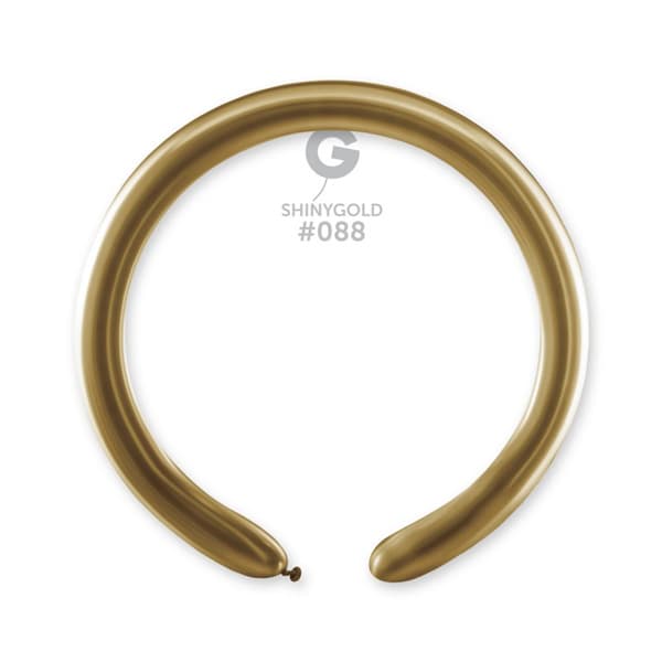 2" Shiny Gold Modelling Latex Balloons 50pk