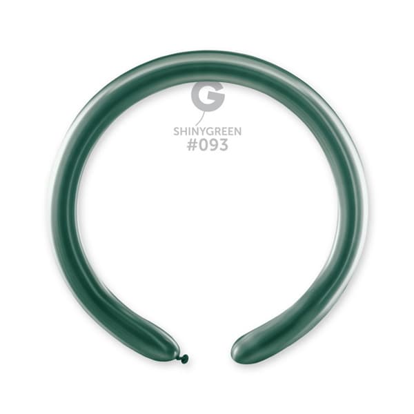 2" Shiny Green Modelling Latex Balloons 100pk