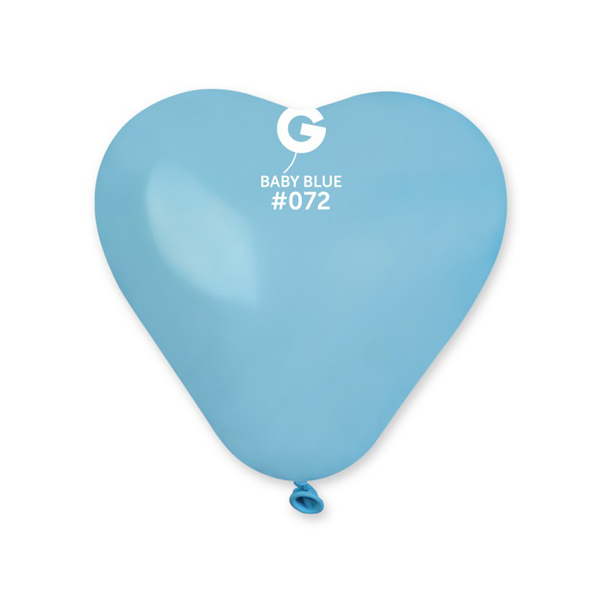 (image for) 6" Pastel Baby Blue Heart Latex Balloons 100pk