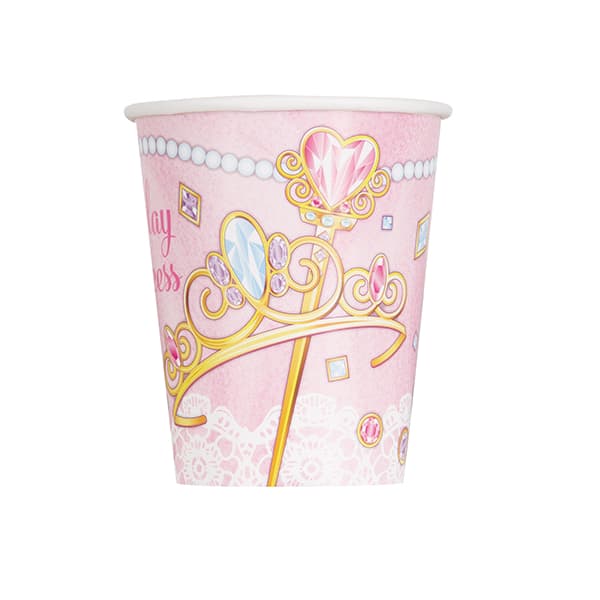 9oz Pink Princess Paper Cups 8pk
