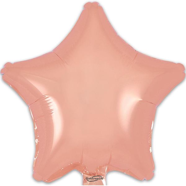 9" Rose Gold Star Self Sealing Foil Balloons 5pk