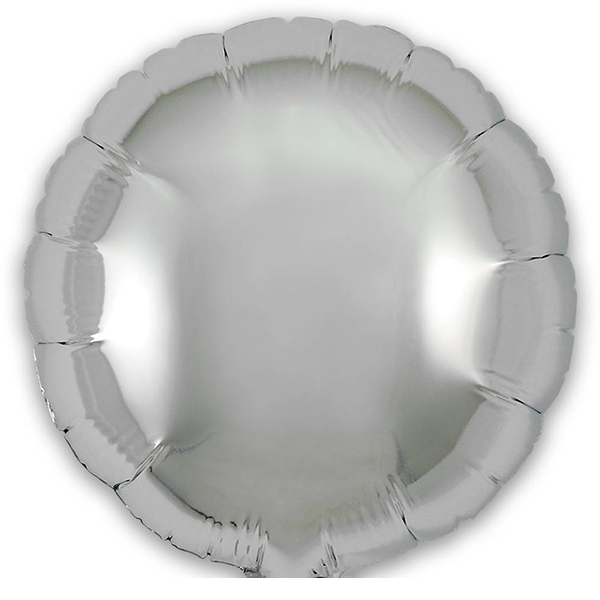 (image for) 9" Silver Round Self Sealing Foil Balloons 5pk