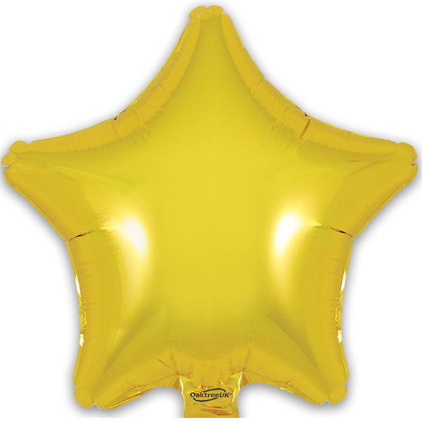 (image for) 9" Gold Star Self Sealing Foil Balloons 5pk