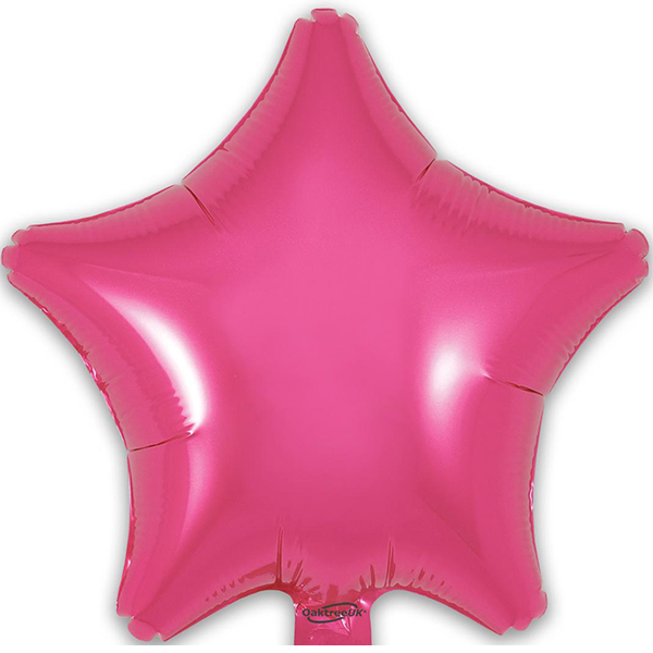 9" Pink Star Self Sealing Foil Balloons 5pk