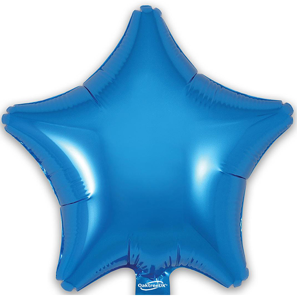 9" Blue Star Self Sealing Foil Balloons 5pk