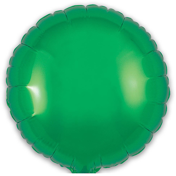9" Green Round Self Sealing Foil Balloons 5pk