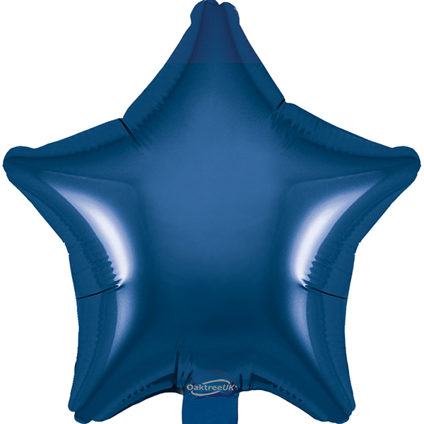 9" Navy Blue Star Self Sealing Foil Balloons 5pk