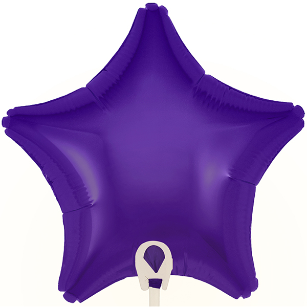 9" Purple Star Self Sealing Foil Balloons 5pk
