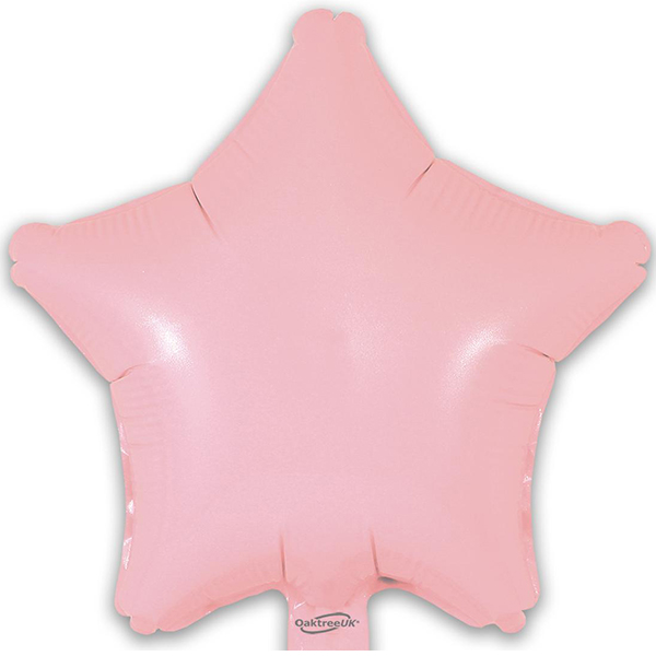 9" Matte Pink Star Self Sealing Foil Balloons 5pk