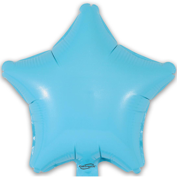 9" Matte Blue Star Self Sealing Foil Balloons 5pk