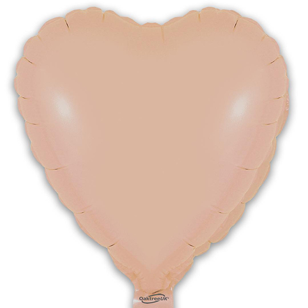 9" Matte Nude Heart Self Sealing Foil Balloons 5pk