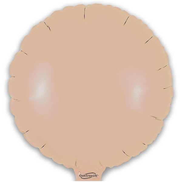9" Matte Nude Round Self Sealing Foil Balloons 5pk