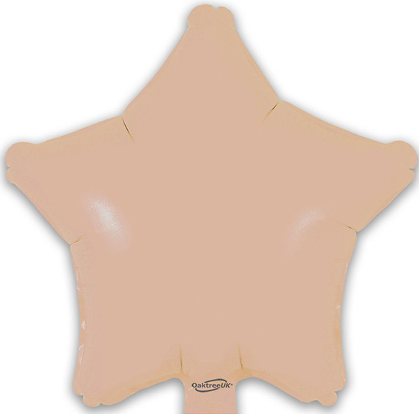 9" Matte Nude Star Self Sealing Foil Balloons 5pk