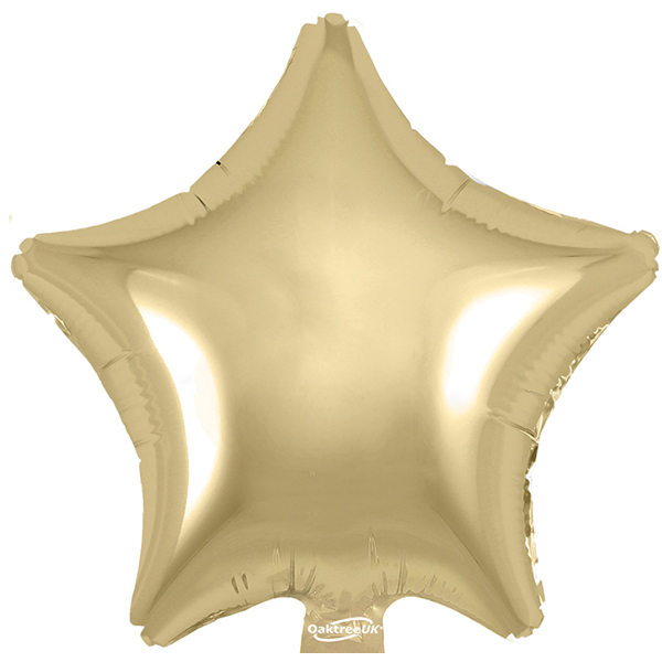 (image for) 9" Gold Silk Star Sealing Foil Balloons 5pk