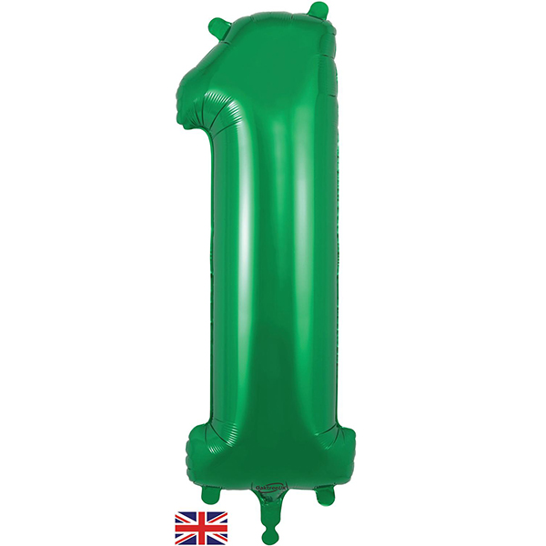 (image for) 34" Oaktree Green Number 1 Shape Balloons