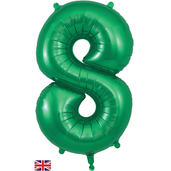 (image for) 34" Oaktree Green Number 8 Shape Balloons
