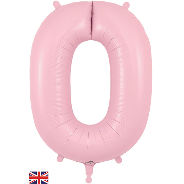 34" Oaktree Matte Pink Number 0 Shape Balloon