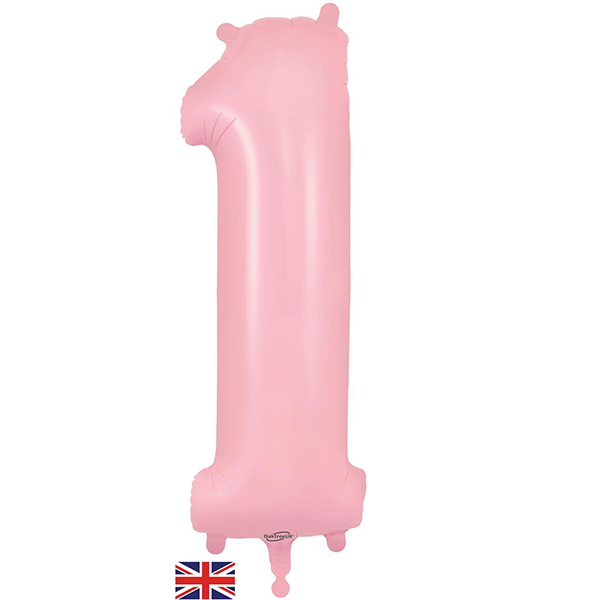 34" Oaktree Matte Pink Number 1 Shape Balloon
