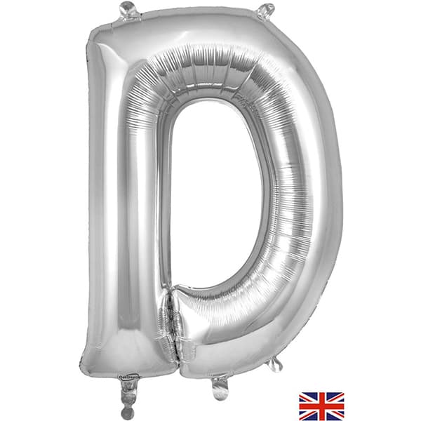 Oaktree Silver Letter D Shape Balloons