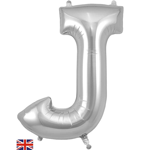 Oaktree Silver Letter J Shape Balloons