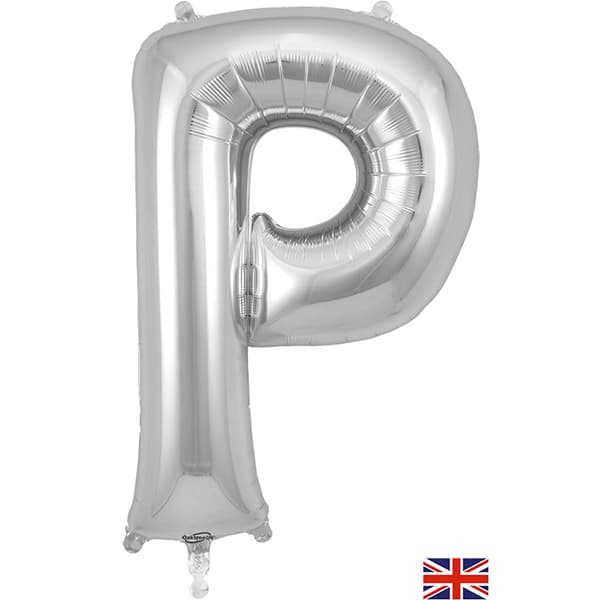 Oaktree Silver Letter P Shape Balloons