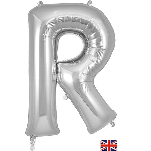Oaktree Silver Letter R Shape Balloons