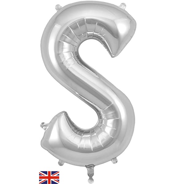 Oaktree Silver Letter S Shape Balloons