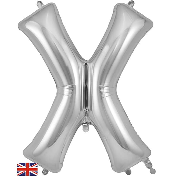 Oaktree Silver Letter X Shape Balloons