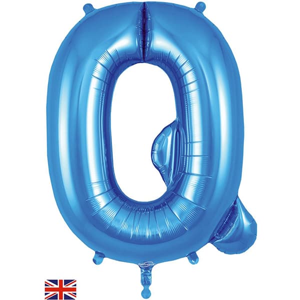 Oaktree Blue Letter Q Shape Balloons