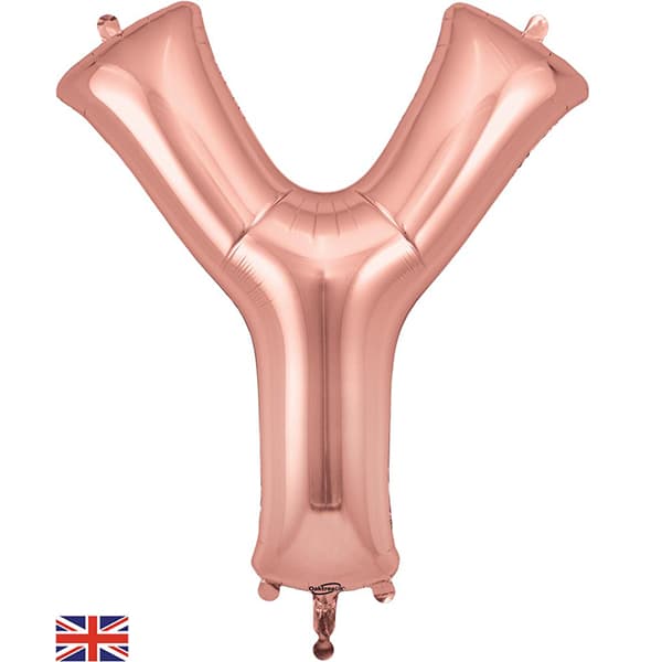 Oaktree Rose Gold Letter Y Shape Balloons