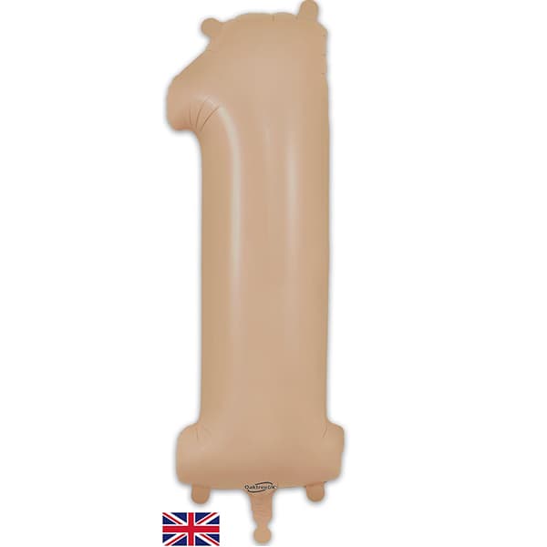 34" Oaktree Matte Nude Number 1 Shape Balloons