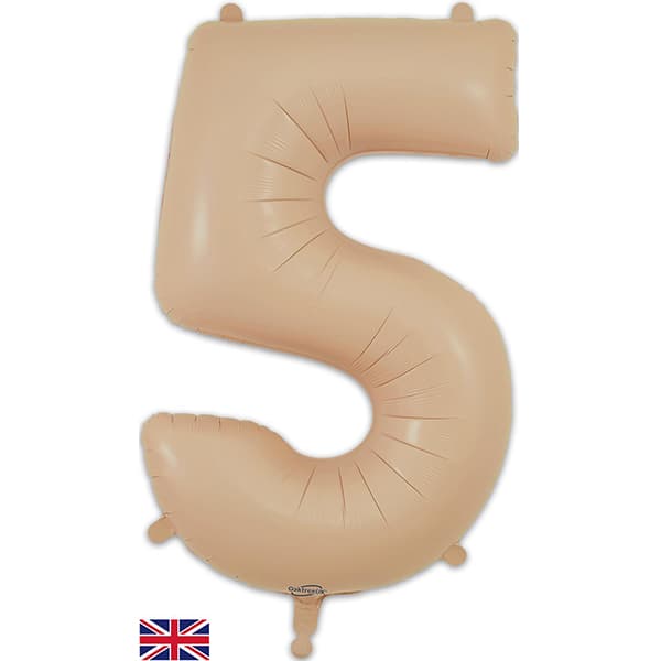 34" Oaktree Matte Nude Number 5 Shape Balloons