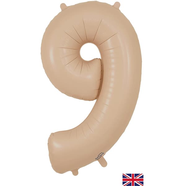 34" Oaktree Matte Nude Number 9 Shape Balloons