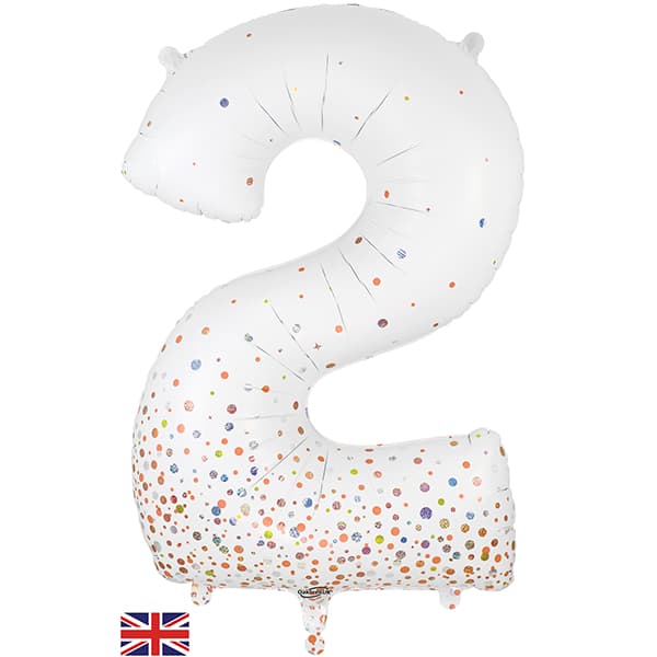 Rose Gold Sparkling Fizz Number 2 Shape Balloons