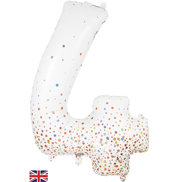 Rose Gold Sparkling Fizz Number 4 Shape Balloons