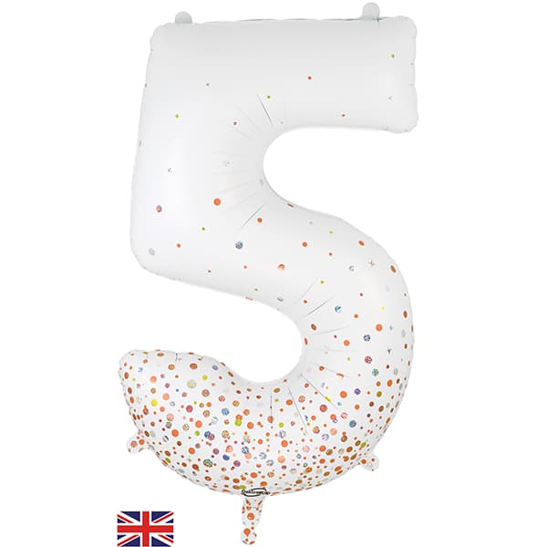 Rose Gold Sparkling Fizz Number 5 Shape Balloons