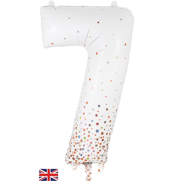 Rose Gold Sparkling Fizz Number 7 Shape Balloons