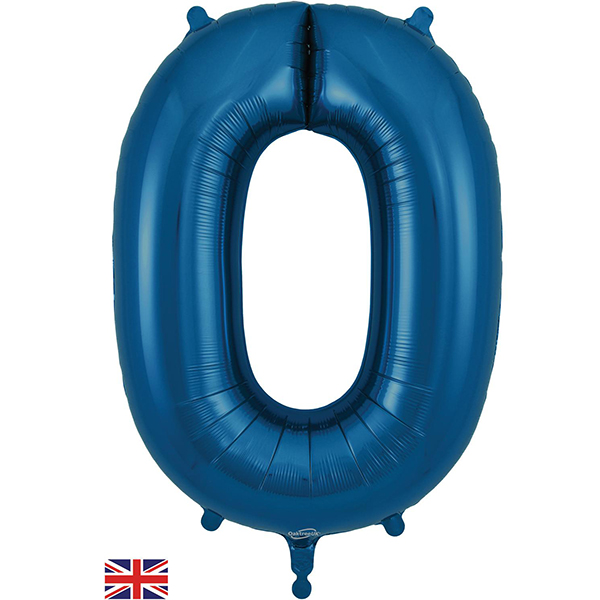 34" Oaktree Navy Number 0 Shape Balloons