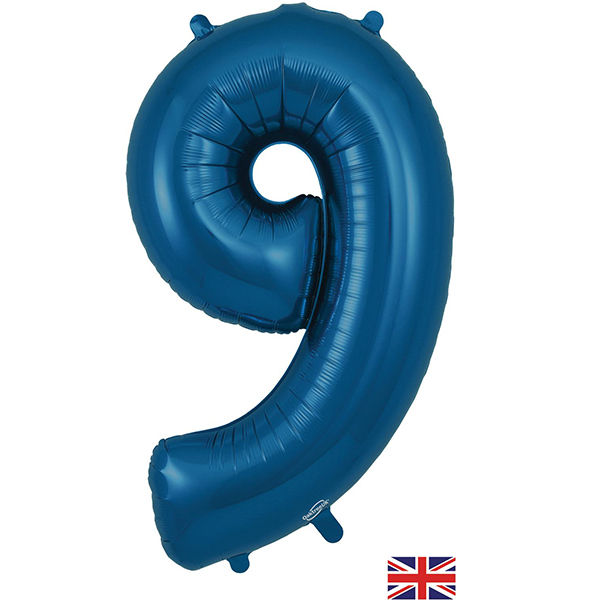 34" Oaktree Navy Number 9 Shape Balloons
