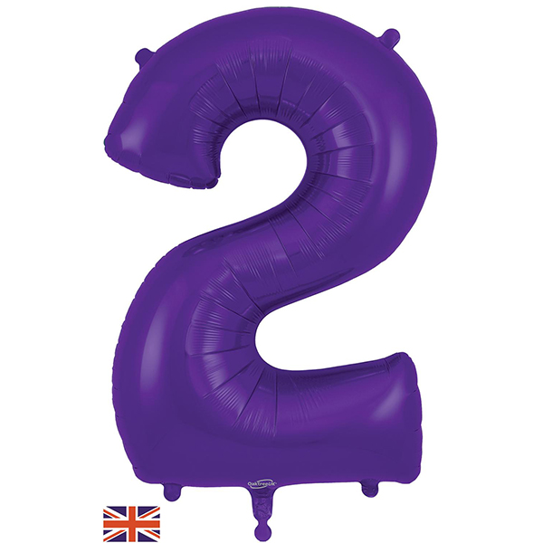 34" Oaktree Purple Number 2 Shape Balloons