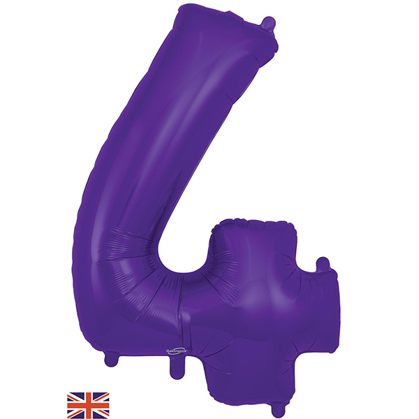 (image for) 34" Oaktree Purple Number 4 Shape Balloons