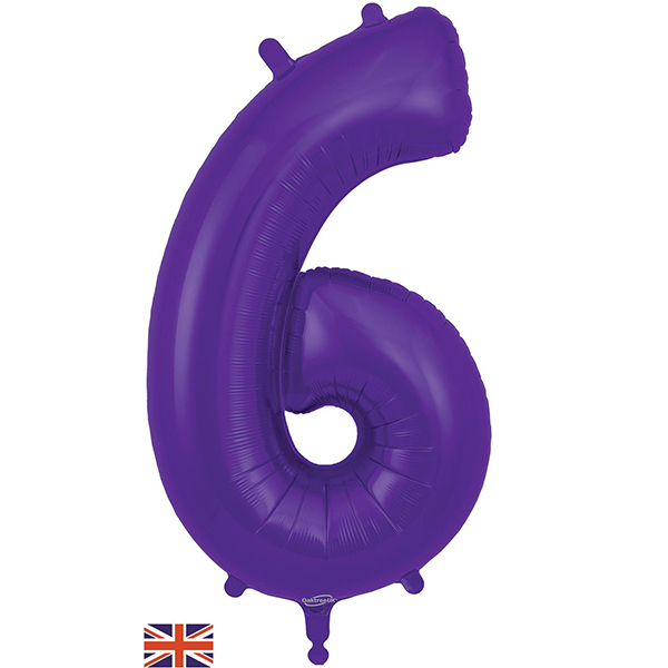 (image for) 34" Oaktree Purple Number 6 Shape Balloons