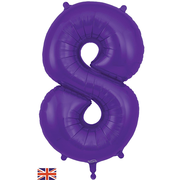 34" Oaktree Purple Number 8 Shape Balloons
