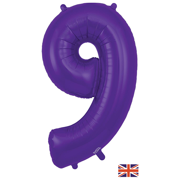 (image for) 34" Oaktree Purple Number 9 Shape Balloons
