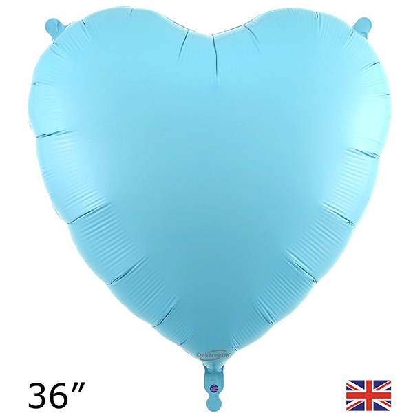 36" Matte Blue Heart Shape Foil Balloons