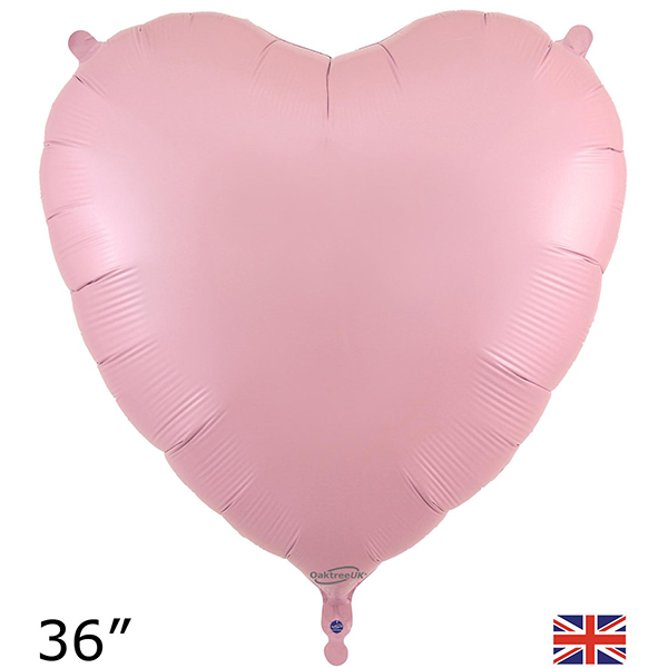 36" Matte Pink Heart Shape Foil Balloons