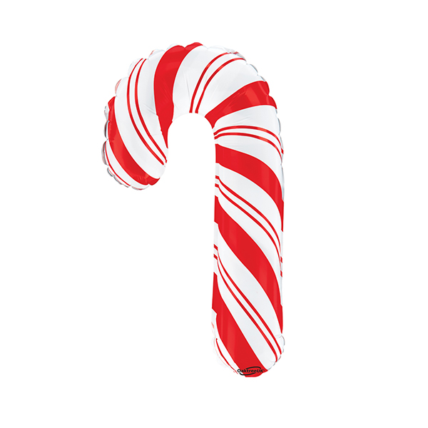 10" Red & White Striped Candy Cane Air Fill Mini Shape Balloons